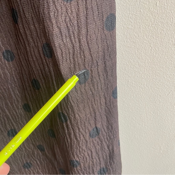 Creatures of Comfort semi sheer polka dot pants trousers fits size 6 brown - Picture 9 of 12